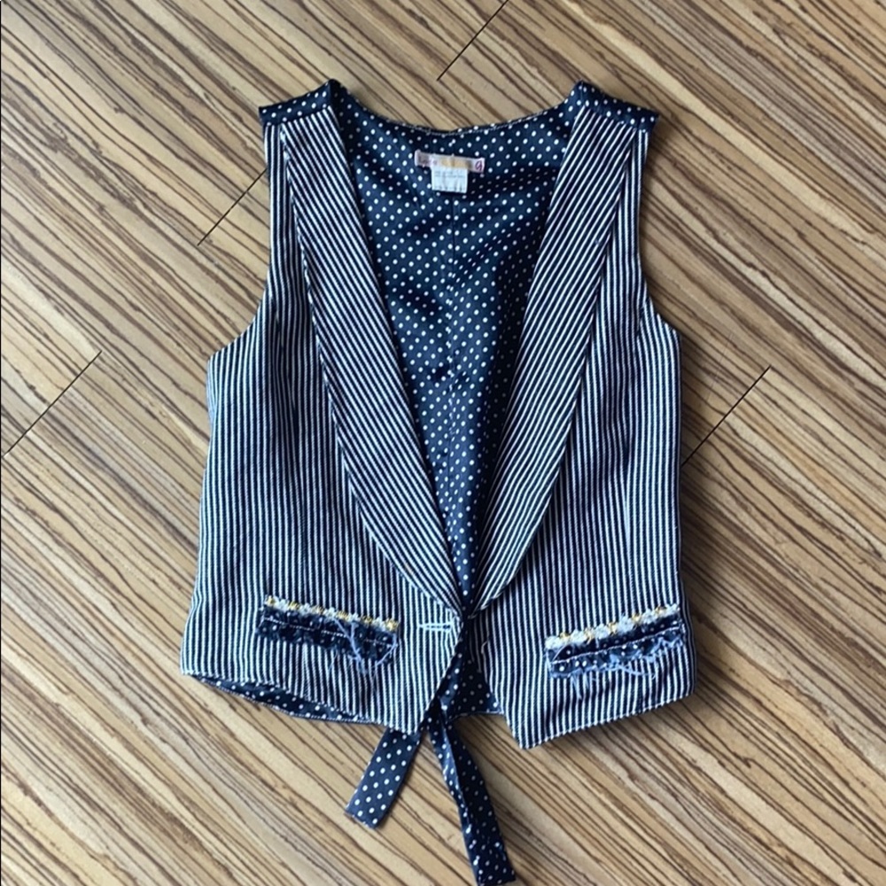 Blue Stripped and Polka dotted Vest! Medium